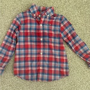 Boys Vineyard Vines Performance (3T) Plaid Boys Shirt - Red and Blue